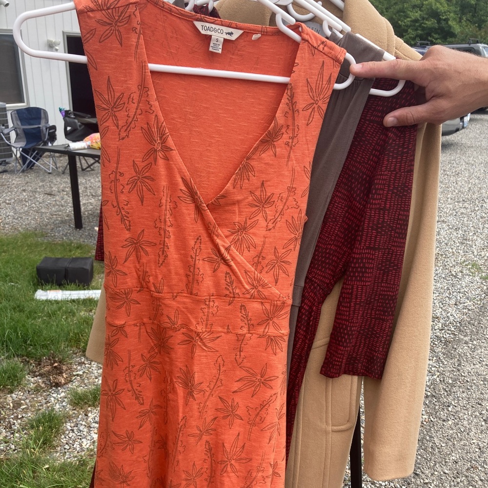 Toad & Co orange dress size S